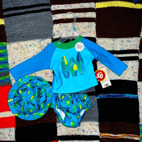 🛑 Baby Boys' Swim Diaper 3-Piece Set. 2 Available Size 3-6 M / Size 12-18 M - Picture 3 of 3